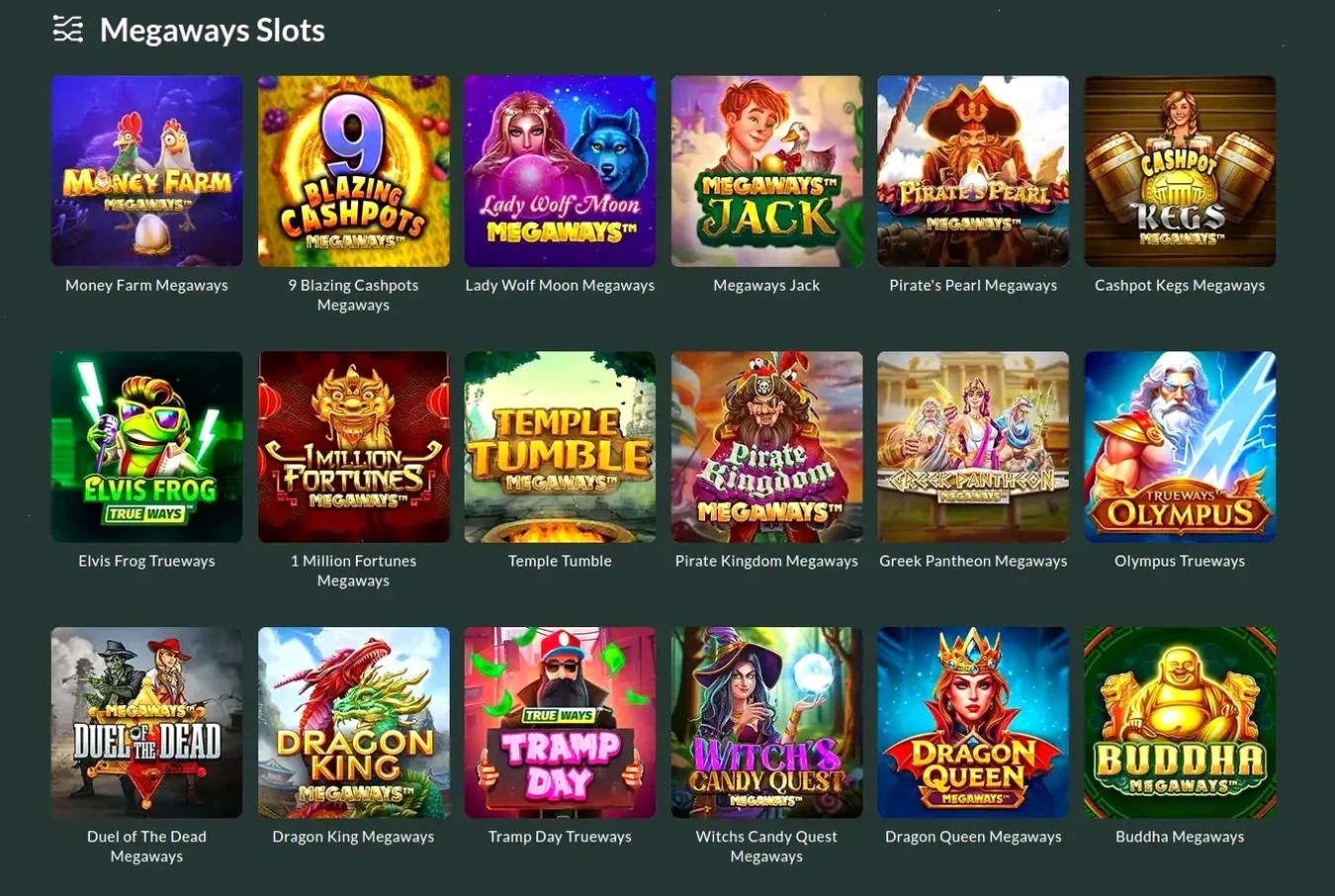 Caspero Casino Spielauswahl